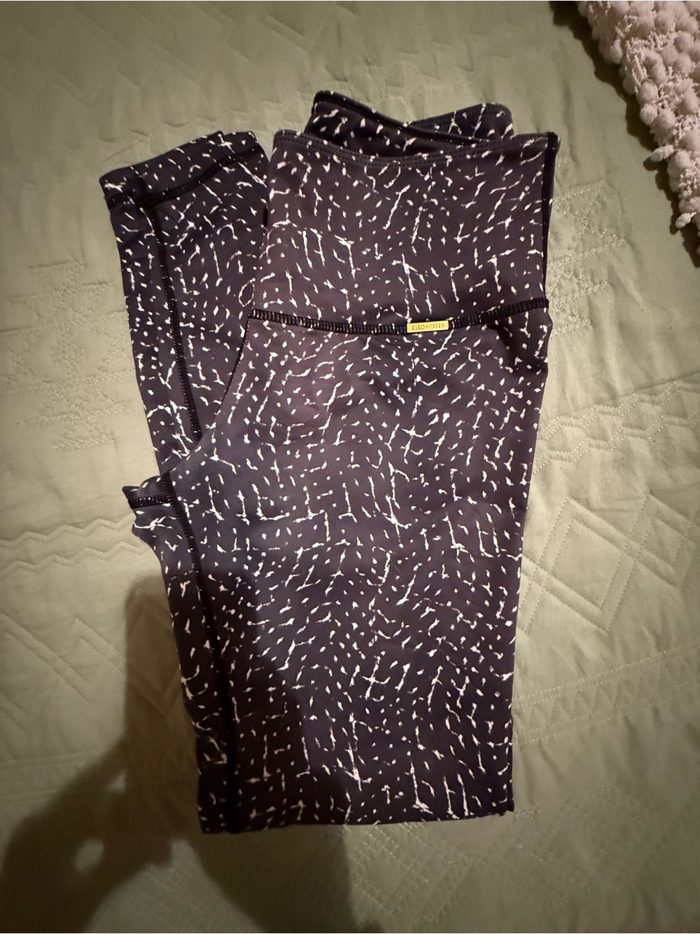 Cleo Harper Navy Leggings with White Dash Print